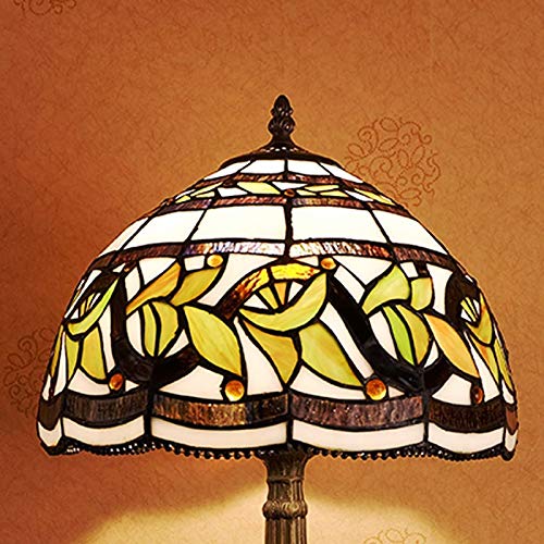 MIAOKE Stained Table Lamp Stained Glass Table Light, Handmade Desk Bedside Table Night Lamp, Antique Art Craft Gifts Lover Kid Living Room Bedroom Study Bookcase Desk Ligh