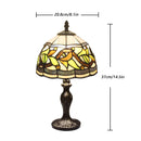 MIAOKE Stained Table Lamp Stained Glass Table Light, Handmade Desk Bedside Table Night Lamp, Antique Art Craft Gifts Lover Kid Living Room Bedroom Study Bookcase Desk Ligh