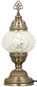 DEMMEX Handmade Colorful Mosaic Glass Table Desk Bedside Lamp Lampshade with Antique Brass Base, Small 11.8x5.5 in. (Middle East Rug)