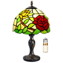 MIAOKE Stained Table Lamp Stained Glass Table Light, Handmade Desk Bedside Table Night Lamp, Antique Art Craft Gifts Lover Kid Living Room Bedroom Study Bookcase Desk Ligh