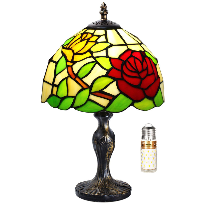 MIAOKE Stained Table Lamp Stained Glass Table Light, Handmade Desk Bedside Table Night Lamp, Antique Art Craft Gifts Lover Kid Living Room Bedroom Study Bookcase Desk Ligh