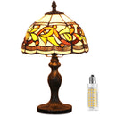 MIAOKE Stained Table Lamp Stained Glass Table Light, Handmade Desk Bedside Table Night Lamp, Antique Art Craft Gifts Lover Kid Living Room Bedroom Study Bookcase Desk Ligh