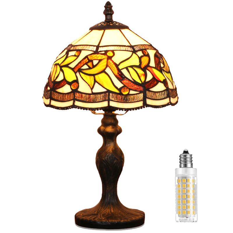 MIAOKE Stained Table Lamp Stained Glass Table Light, Handmade Desk Bedside Table Night Lamp, Antique Art Craft Gifts Lover Kid Living Room Bedroom Study Bookcase Desk Ligh