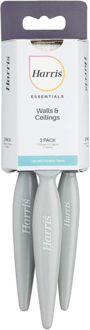 Harris Essentials Walls & Ceilings Paint Brushes, 3 Brush Pack, 1", 1.5", 2"