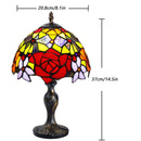 MIAOKE Stained Table Lamp Stained Glass Table Light, Handmade Desk Bedside Table Night Lamp, Antique Art Craft Gifts Lover Kid Living Room Bedroom Study Bookcase Desk Ligh