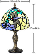 MIAOKE Stained Table Lamp Stained Glass Table Light, Handmade Desk Bedside Table Night Lamp, Antique Art Craft Gifts Lover Kid Living Room Bedroom Study Bookcase Desk Ligh