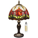 MIAOKE Stained Table Lamp Stained Glass Table Light, Handmade Desk Bedside Table Night Lamp, Antique Art Craft Gifts Lover Kid Living Room Bedroom Study Bookcase Desk Ligh