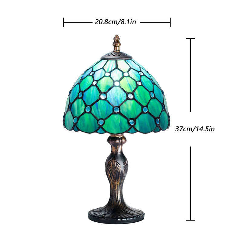 MIAOKE Stained Table Lamp Stained Glass Table Light, Handmade Desk Bedside Table Night Lamp, Antique Art Craft Gifts Lover Kid Living Room Bedroom Study Bookcase Desk Ligh