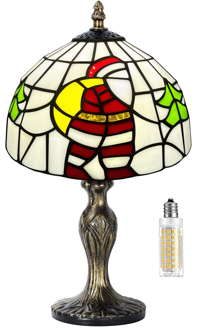 MIAOKE Stained Table Lamp Stained Glass Table Light, Handmade Desk Bedside Table Night Lamp, Antique Art Craft Gifts Lover Kid Living Room Bedroom Study Bookcase Desk Ligh