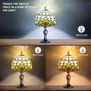 MIAOKE Stained Table Lamp Stained Glass Table Light, Handmade Desk Bedside Table Night Lamp, Antique Art Craft Gifts Lover Kid Living Room Bedroom Study Bookcase Desk Ligh