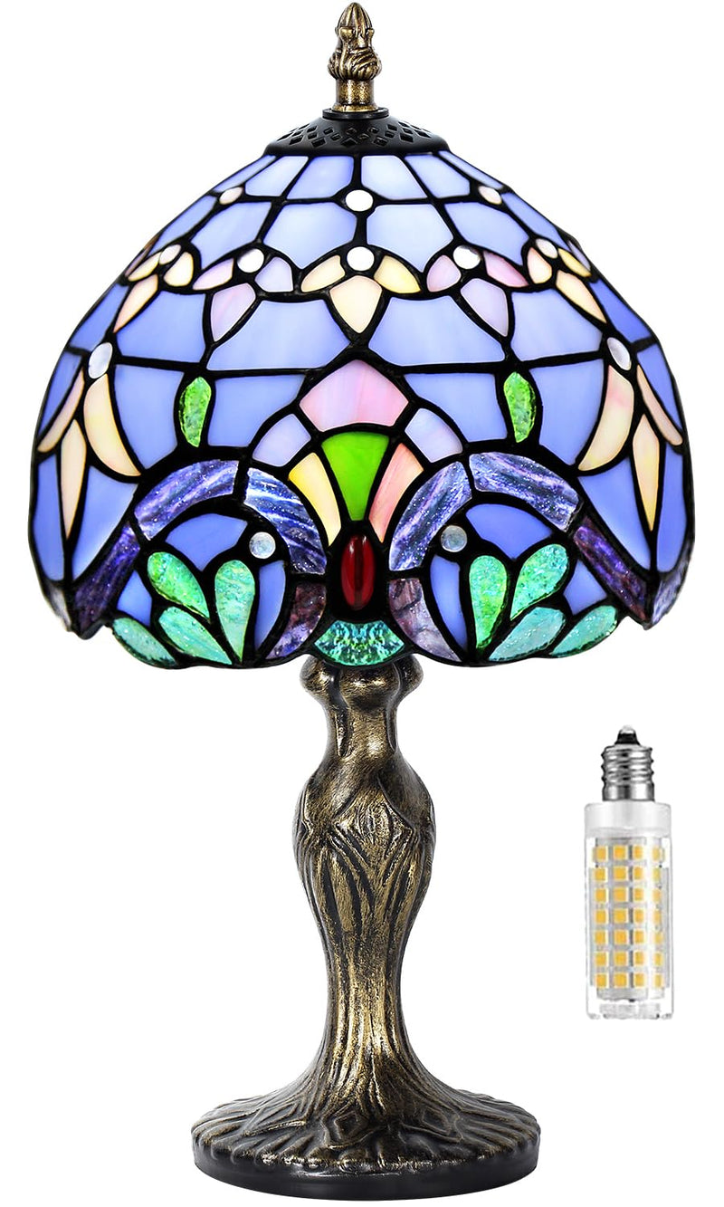MIAOKE Stained Table Lamp Stained Glass Table Light, Handmade Desk Bedside Table Night Lamp, Antique Art Craft Gifts Lover Kid Living Room Bedroom Study Bookcase Desk Ligh