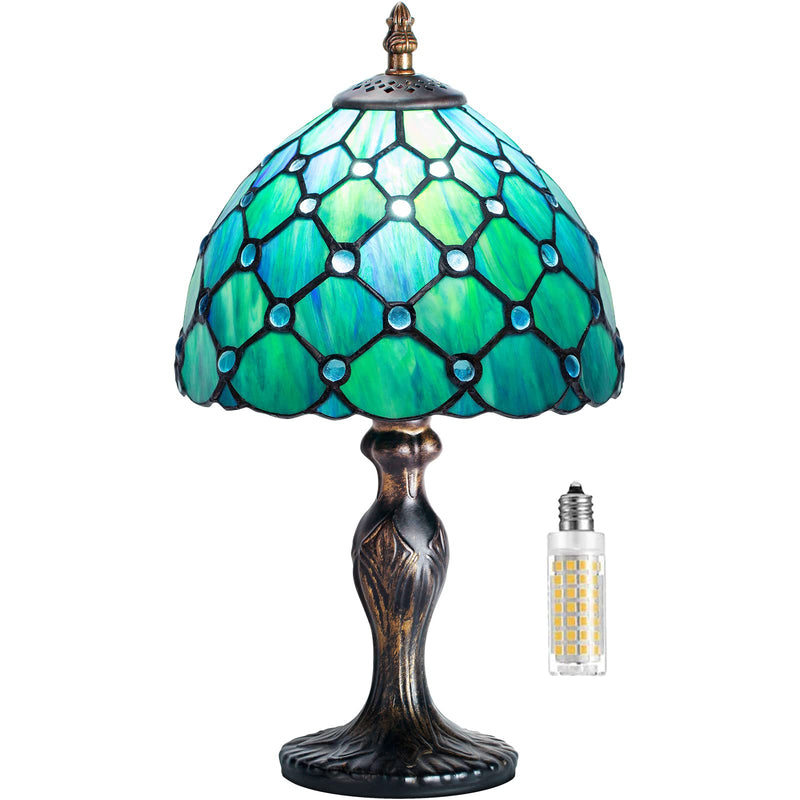 MIAOKE Stained Table Lamp Stained Glass Table Light, Handmade Desk Bedside Table Night Lamp, Antique Art Craft Gifts Lover Kid Living Room Bedroom Study Bookcase Desk Ligh