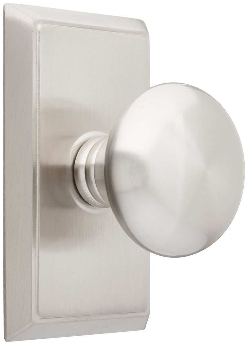 Emtek Providence Door Set with Round Brass Knobs Passage in Antique Brass. Doorsets.