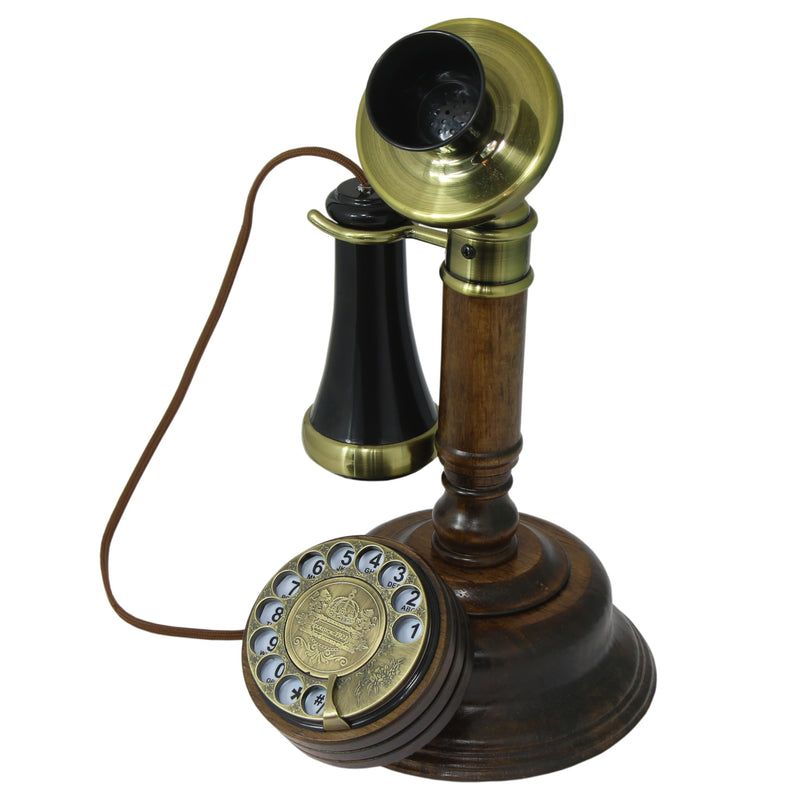 Opis 1921 Cable C: The Radio Vintage Telephone and Candlestick Phone for Home, with Modern Landline Compatibility, an Old-Fashioned Rustic Analogue Phone