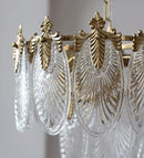 Antique Chandeliers 3-Layer Crystal Glass Chandelier, 9-Lights Round Pendant Light 23.5" Brushed Brass Gold Adjustable Height, Applicable to Dining Room, Bedroom, Living Room, Foyer, Kitchen Island