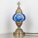 DEMMEX Handmade Colorful Mosaic Glass Table Desk Bedside Lamp Lampshade with Antique Brass Base, Small 11.8x5.5 in. (Middle East Rug)