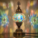 DEMMEX Handmade Colorful Mosaic Glass Table Desk Bedside Lamp Lampshade with Antique Brass Base, Small 11.8x5.5 in. (Middle East Rug)