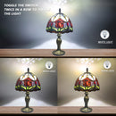 MIAOKE Stained Table Lamp Stained Glass Table Light, Handmade Desk Bedside Table Night Lamp, Antique Art Craft Gifts Lover Kid Living Room Bedroom Study Bookcase Desk Ligh