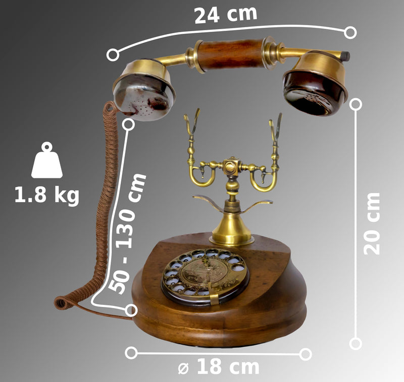Opis 1921 Cable C: The Radio Vintage Telephone and Candlestick Phone for Home, with Modern Landline Compatibility, an Old-Fashioned Rustic Analogue Phone