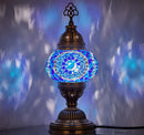 DEMMEX Handmade Colorful Mosaic Glass Table Desk Bedside Lamp Lampshade with Antique Brass Base, Small 11.8x5.5 in. (Middle East Rug)