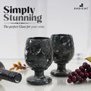 Radicaln Marble Wine Glasses 5'' Inches Marinara Handmade Glasses Drinking Set For Red and White Wine - Champagne Glasses