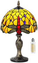 MIAOKE Stained Table Lamp Stained Glass Table Light, Handmade Desk Bedside Table Night Lamp, Antique Art Craft Gifts Lover Kid Living Room Bedroom Study Bookcase Desk Ligh