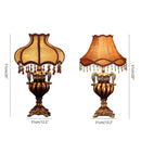 PVYGDXYI Victorian Style Gold Table Lamp,Traditional European Style Table Lamp with Bead,Antique Fabric Bedside Desk Lamp Plug in for Living Room Bedroom Office(31x51cm(12x20inch), A)