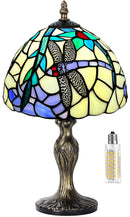 MIAOKE Stained Table Lamp Stained Glass Table Light, Handmade Desk Bedside Table Night Lamp, Antique Art Craft Gifts Lover Kid Living Room Bedroom Study Bookcase Desk Ligh