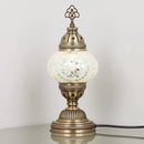 DEMMEX Handmade Colorful Mosaic Glass Table Desk Bedside Lamp Lampshade with Antique Brass Base, Small 11.8x5.5 in. (Middle East Rug)