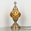 DEMMEX Handmade Colorful Mosaic Glass Table Desk Bedside Lamp Lampshade with Antique Brass Base, Small 11.8x5.5 in. (Middle East Rug)