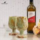 Radicaln Marble Wine Glasses 5'' Inches Marinara Handmade Glasses Drinking Set For Red and White Wine - Champagne Glasses