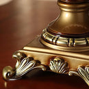 PVYGDXYI Victorian Style Gold Table Lamp,Traditional European Style Table Lamp with Bead,Antique Fabric Bedside Desk Lamp Plug in for Living Room Bedroom Office(31x51cm(12x20inch), A)