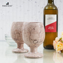 Radicaln Marble Wine Glasses 5'' Inches Marinara Handmade Glasses Drinking Set For Red and White Wine - Champagne Glasses