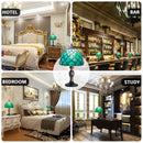 MIAOKE Stained Table Lamp Stained Glass Table Light, Handmade Desk Bedside Table Night Lamp, Antique Art Craft Gifts Lover Kid Living Room Bedroom Study Bookcase Desk Ligh