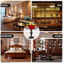 MIAOKE Stained Table Lamp Stained Glass Table Light, Handmade Desk Bedside Table Night Lamp, Antique Art Craft Gifts Lover Kid Living Room Bedroom Study Bookcase Desk Ligh