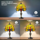 MIAOKE Stained Table Lamp Stained Glass Table Light, Handmade Desk Bedside Table Night Lamp, Antique Art Craft Gifts Lover Kid Living Room Bedroom Study Bookcase Desk Ligh