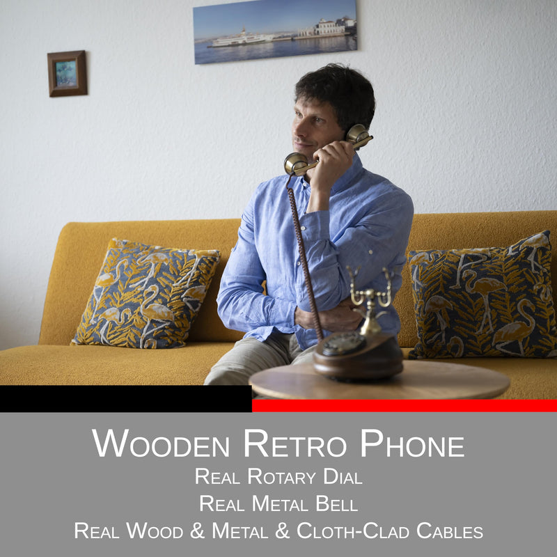 Opis 1921 Cable C: The Radio Vintage Telephone and Candlestick Phone for Home, with Modern Landline Compatibility, an Old-Fashioned Rustic Analogue Phone