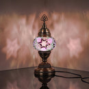 DEMMEX Handmade Colorful Mosaic Glass Table Desk Bedside Lamp Lampshade with Antique Brass Base, Small 11.8x5.5 in. (Middle East Rug)