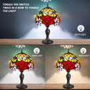 MIAOKE Stained Table Lamp Stained Glass Table Light, Handmade Desk Bedside Table Night Lamp, Antique Art Craft Gifts Lover Kid Living Room Bedroom Study Bookcase Desk Ligh