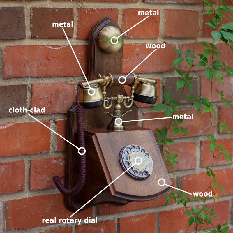 Opis 1921 Cable C: The Radio Vintage Telephone and Candlestick Phone for Home, with Modern Landline Compatibility, an Old-Fashioned Rustic Analogue Phone