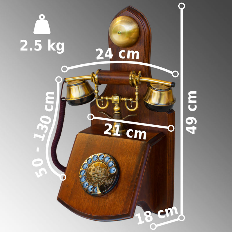 Opis 1921 Cable C: The Radio Vintage Telephone and Candlestick Phone for Home, with Modern Landline Compatibility, an Old-Fashioned Rustic Analogue Phone