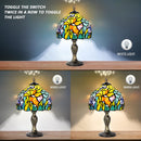 MIAOKE Stained Table Lamp Stained Glass Table Light, Handmade Desk Bedside Table Night Lamp, Antique Art Craft Gifts Lover Kid Living Room Bedroom Study Bookcase Desk Ligh