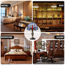 MIAOKE Stained Table Lamp Stained Glass Table Light, Handmade Desk Bedside Table Night Lamp, Antique Art Craft Gifts Lover Kid Living Room Bedroom Study Bookcase Desk Ligh