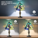 MIAOKE Stained Table Lamp Stained Glass Table Light, Handmade Desk Bedside Table Night Lamp, Antique Art Craft Gifts Lover Kid Living Room Bedroom Study Bookcase Desk Ligh