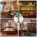 MIAOKE Stained Table Lamp Stained Glass Table Light, Handmade Desk Bedside Table Night Lamp, Antique Art Craft Gifts Lover Kid Living Room Bedroom Study Bookcase Desk Ligh