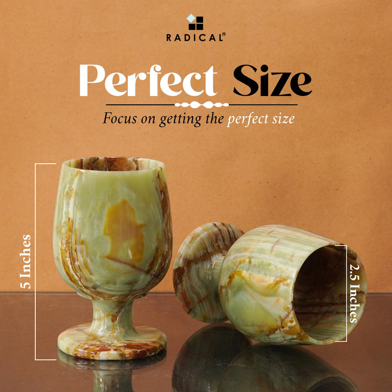 Radicaln Marble Wine Glasses 5'' Inches Marinara Handmade Glasses Drinking Set For Red and White Wine - Champagne Glasses
