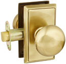 Emtek Providence Door Set with Round Brass Knobs Passage in Antique Brass. Doorsets.