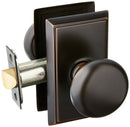 Emtek Providence Door Set with Round Brass Knobs Passage in Antique Brass. Doorsets.