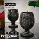 Radicaln Marble Wine Glasses 5'' Inches Marinara Handmade Glasses Drinking Set For Red and White Wine - Champagne Glasses