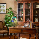 MIAOKE Stained Table Lamp Stained Glass Table Light, Handmade Desk Bedside Table Night Lamp, Antique Art Craft Gifts Lover Kid Living Room Bedroom Study Bookcase Desk Ligh